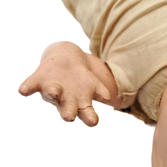 Antique Composition Baby Doll Painted Eyes 14" Collectible - Picture 9 of 13